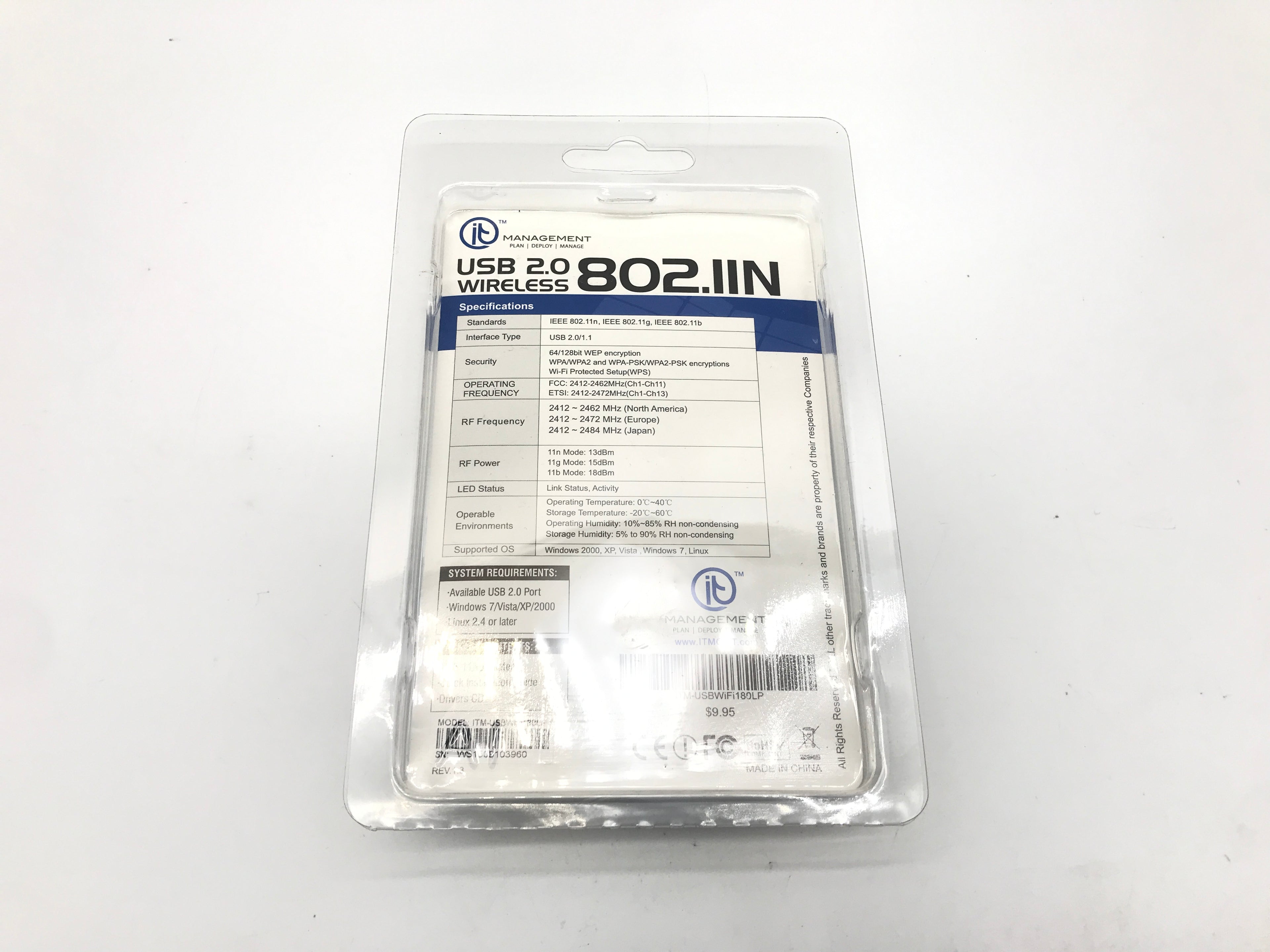 IT-Management USB 2.0 Wireless Wifi Adapter 802.IIN