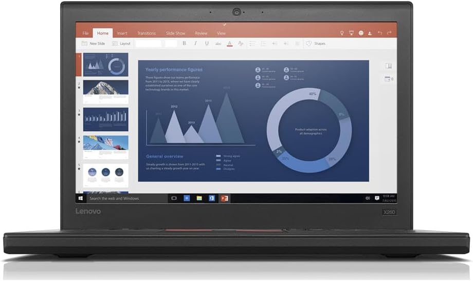 LENOVO THINKPAD X260 12.5" INTEL CORE I5-6200U 2.30 GHZ - 8GB RAM, 256GB SSD - Backlit Keyboard, Fingerprint Reader, Webcam, Bluetooth - Windows 10 Pro