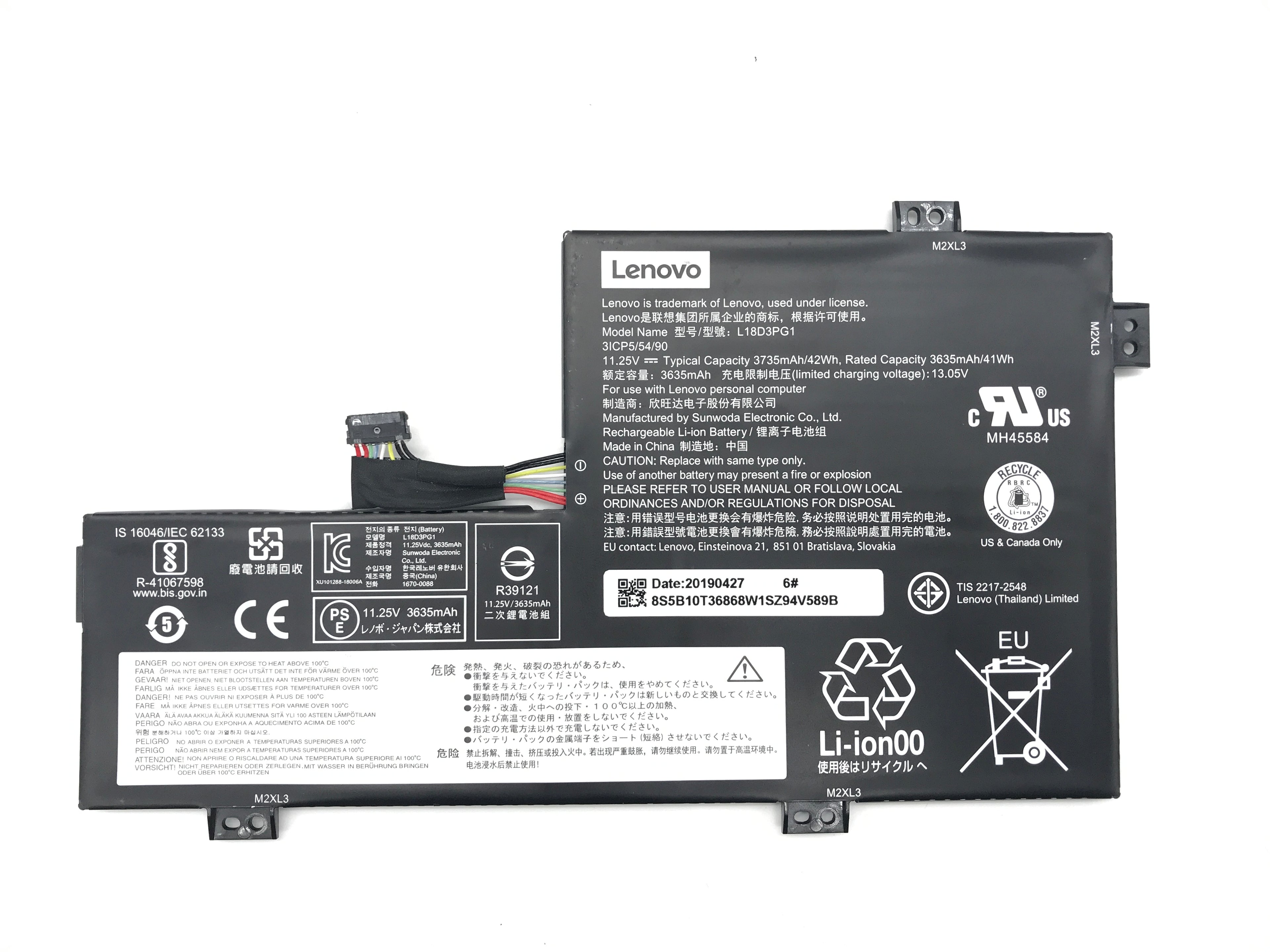 Genuine L18D3PG1 Battery for Lenovo Chromebook 300E Gen 2