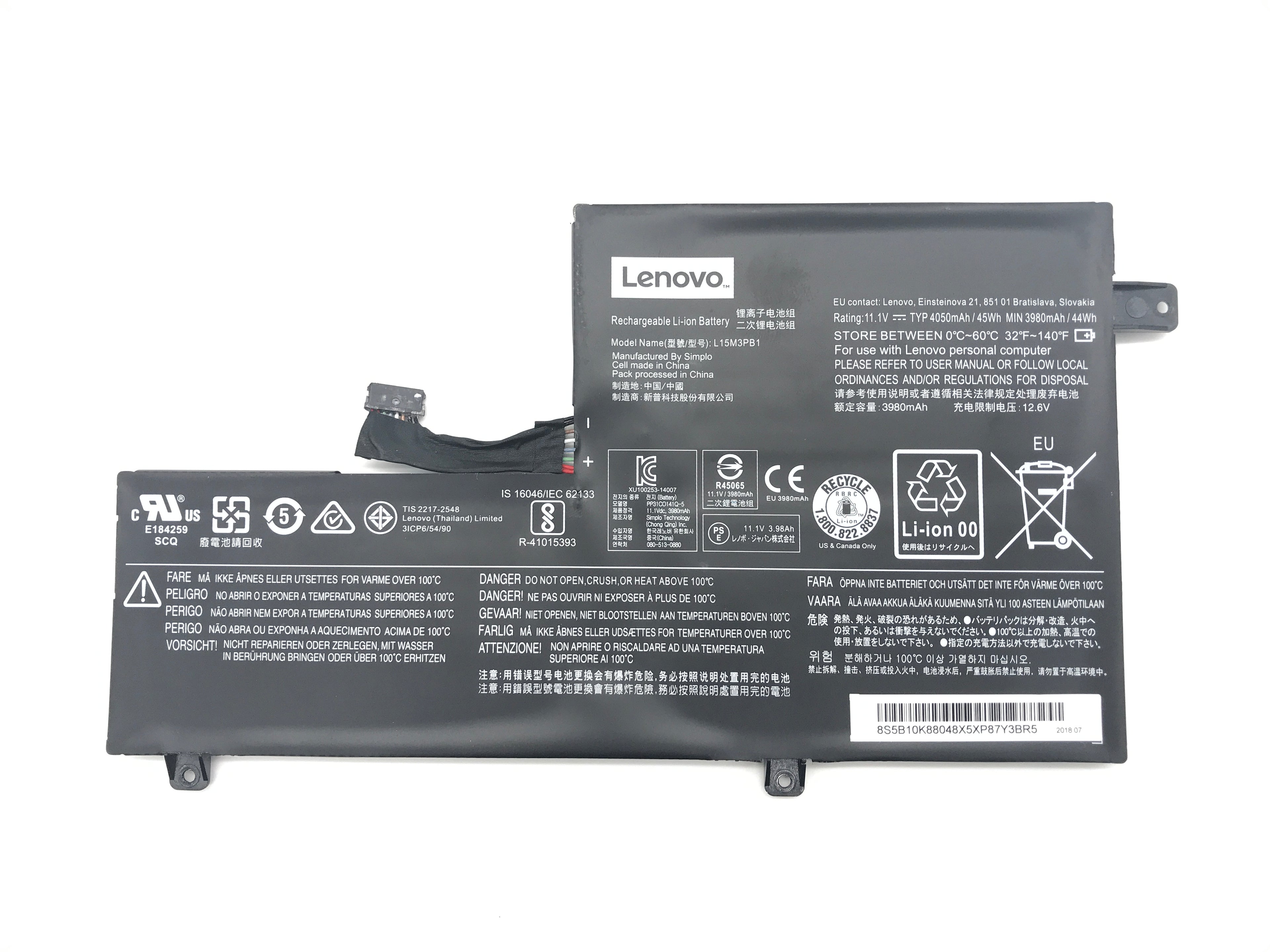 Genuine L15M3PB1 Battery for Lenovo Chromebook 200E Gen 1