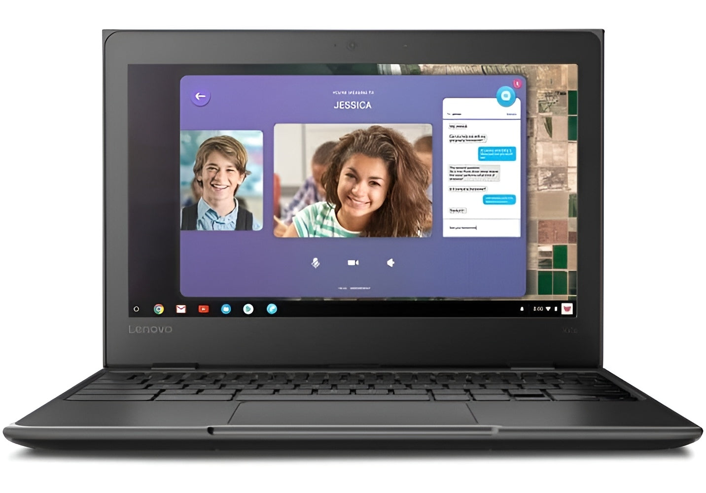 Lenovo Chromebook 100e 81ER0002US 11.6" - Intel Celeron N3350 1.10GHz, 4GB RAM, Flash Embedded 32GB eMMC, No Optical, Chrome OS - Webcam - Bluetooth