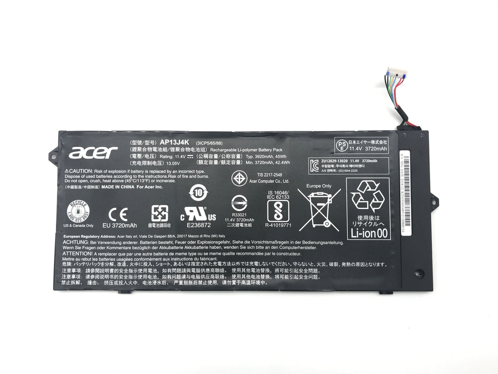 Acer Chromebook C720 C740 11.4V 45WH 3920MAH Battery AP13J4K
