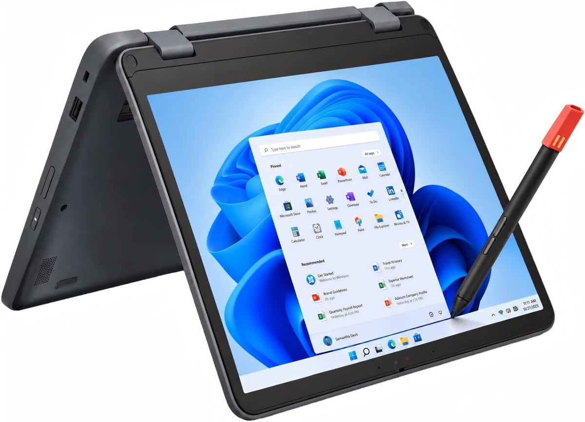 Lenovo 500w Yoga Gen 4 12.2" Touchscreen 2-in-1 Laptop with Pen – Intel N200, 8GB RAM, 128GB SSD, Windows 11 Pro